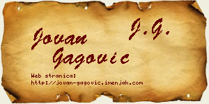 Jovan Gagović vizit kartica